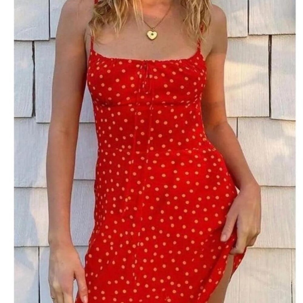 Realisation Par the Alba Dress in Rosa Red Yellow Polka Dot